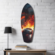 Dragon Sports Car Fire Tempered Glass Wall Art.