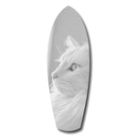 White Cat Profile Minimal Glass Wall Art.