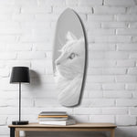 White Cat Profile Minimal Glass Wall Art.