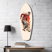 Soccer Striker Dynamic Splash Glass Wall Art.
