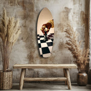Gold Jewelry Hand Chess Queen Glass Wall Art.