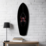Hanging Spider Dark Macro Glass Wall Art.