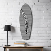 Optical Zebra Wave Lines Glass Wall Art.