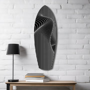 Op Art Wave Pinstripe Geometric Glass Wall Art.