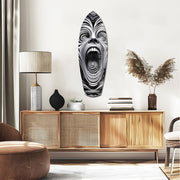Screaming Face Op Art Swirl Surreal Glass Wall Art.