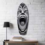 Screaming Face Op Art Swirl Surreal Glass Wall Art.