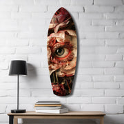 Surreal Eye Peony Bloom Dark Romance Glass Wall Art.
