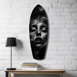 Smoke Sleeping Woman Dark Portrait Glass Wall Art.