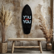 You vs You Grunge Motivational Glass Wall Art.