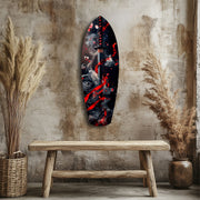 Samurai Katana Cherry Blossom Smoke Glass Wall Art.