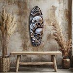 Skull Pile Snake Gothic Memento Mori Glass Wall Art.