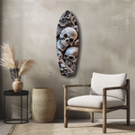 Skull Pile Snake Gothic Memento Mori Glass Wall Art.