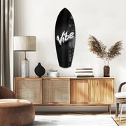 Vibe Feather Typography Minimal Glass Wall Art.