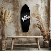 Vibe Feather Typography Minimal Glass Wall Art.