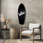 Vibe Feather Typography Minimal Glass Wall Art.
