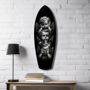Three Wise Cherubs See Hear Speak No Evil Glass Wall Art.