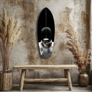 Fencer Mask Sword Athletic Glass Wall Art.