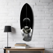 Fencer Mask Sword Athletic Glass Wall Art.