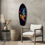 Soccer Player Kick Color Splash Glass Wall Art.