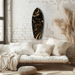 Golden Swirls Glass Wall Art
