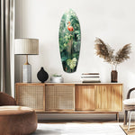 Tropical Flamingo Haven Glass Wall Art