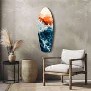 Colors of the Sunset in the Ocean Glass Wall Art