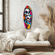 Vintage Skulls Glass Wall Art