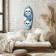 Surf Skull California Dreams Glass Wall Art