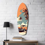 Sunset Ride 60s Vibes Glass Wall Art