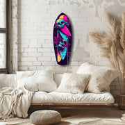 Addicted to Surfing Glass Wall Art