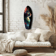 Celestial Cat Glass Wall Art