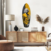 Wild-Haired Genius Listening Glass Wall Art