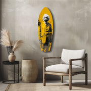 Wild-Haired Genius Posing Glass Wall Art