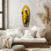 Wild-Haired Genius Posing Glass Wall Art