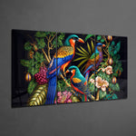 Tropical Birds Mega Glass Wall Art