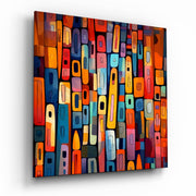 Vierkant Glasschilderij Stacked kleur vlakken Mosaic Glasschilderij