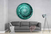 Smaragdgroene helix – Rond Glasschilderij