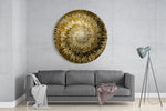 Gouden helix – Rond Glasschilderij