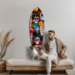 Colorful Skulls Glass Wall Art
