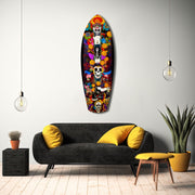 Colorful Skulls Glass Wall Art
