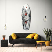 Street Basketball Glass Wall Art