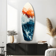 Colors of the Sunset in the Ocean Glass Wall Art