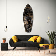 Golden Circles Glass Wall Art