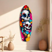 Vintage Skulls Glass Wall Art