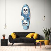 Surf Skull California Dreams Glass Wall Art