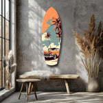 Sunset Ride 60s Vibes Glass Wall Art