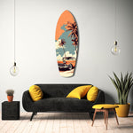 Sunset Ride 60s Vibes Glass Wall Art