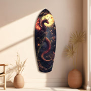 Moonlit Dragon Flight of the Night Glass Wall Art