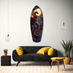 Moonlit Dragon Flight of the Night Glass Wall Art