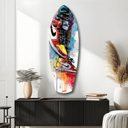 Sneakers Jump Glass Wall Art